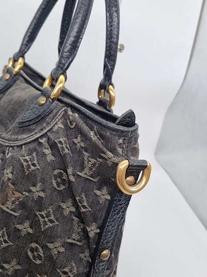 Louis Vuitton Neo Cabby Monogram Black Denim 2008 Size 44x11s35