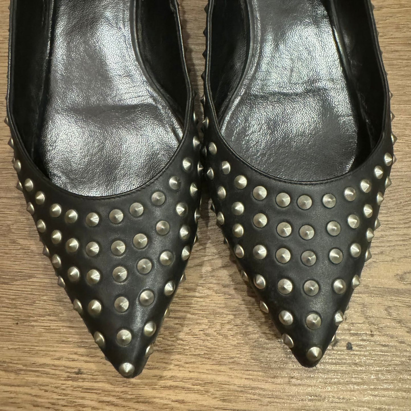 Yves Saint Laurent Flatshoes Stud Black Size 37/25