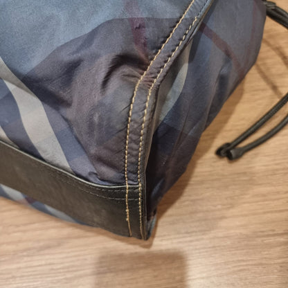 Burberry Buckleigh Nylon Nova Check Blue Size 36x7x41