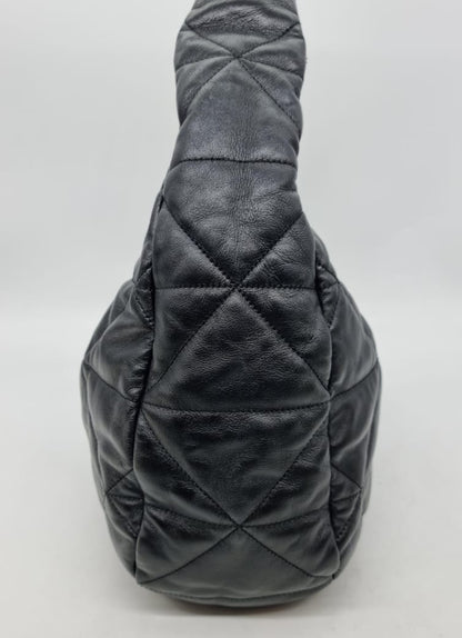 Prada Hobo Bag Leather Black GHW Size 40x13x30