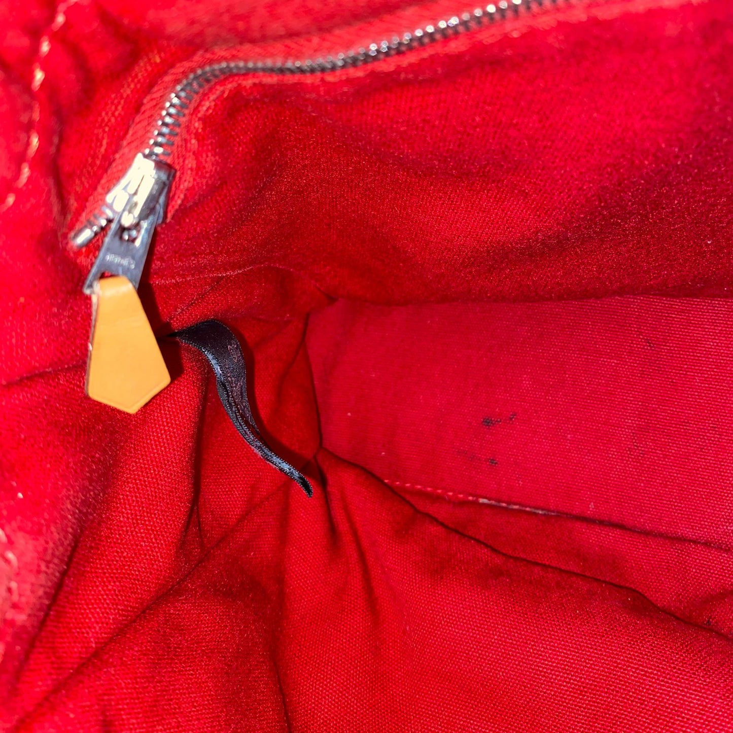 Hermes Herline Tote Canvas Red Size 30x8x22
