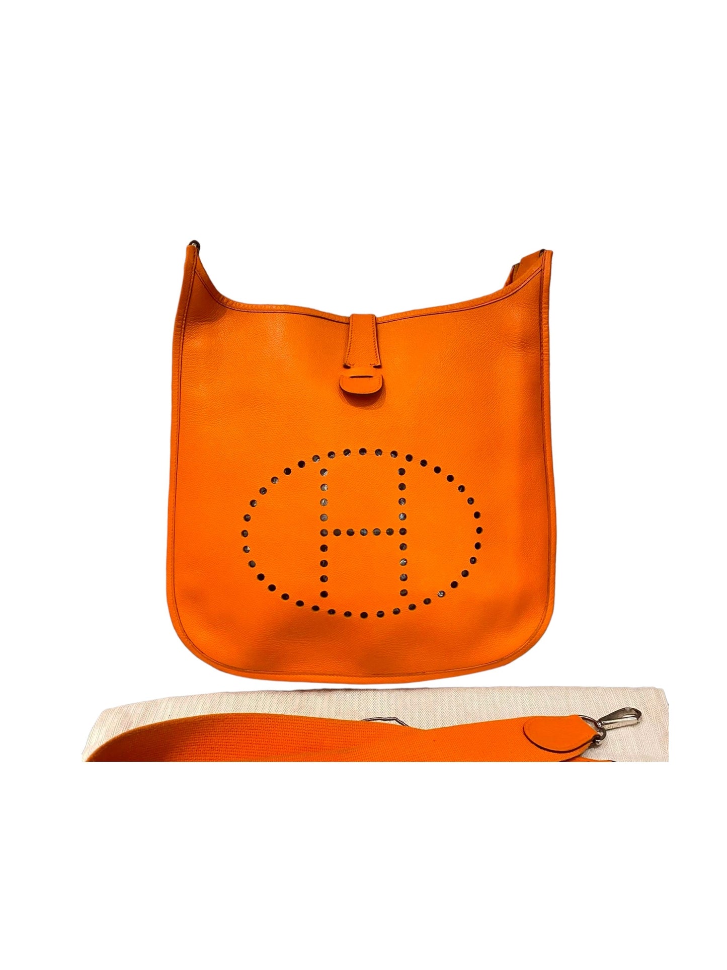 Hermes Evelyne PM Epsom Leather Orange #I Kotak Size 29x8x30
