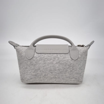 Longchamp Le Pliage XS Jersey University Collection Light Grey Size 16x6x10
