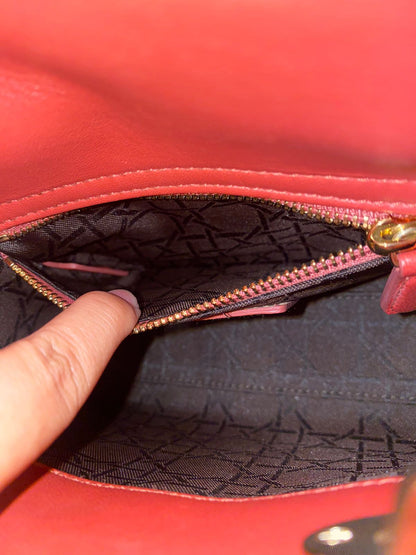 Dior Lady Dior Mini Lambskin Coral SHW 2019 Size 17x8x14
