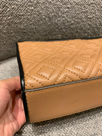 Tory Burch Fleming Convertible Black Brown Size 21x6x14