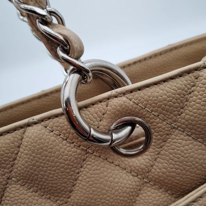 Chanel GST Beige Caviar GHW #12 Size 32x13x24