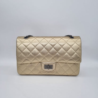 Chanel Reissue Gold Metallic SHW #19 Size 31x10x19