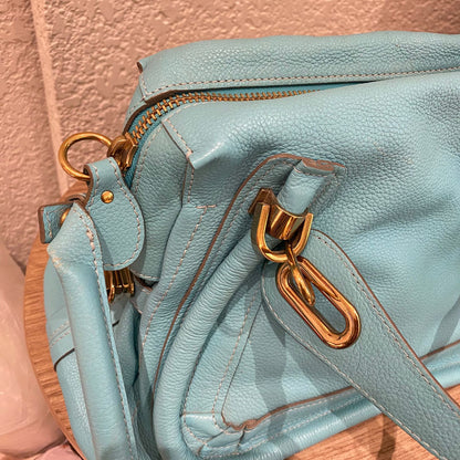 Chloe Paraty Leather Blue Sky Size 37x15x22