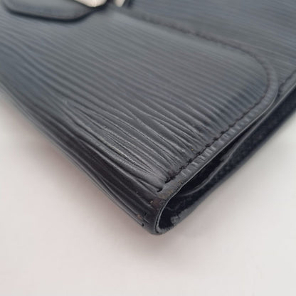 Louis Vuitton Eugine Wallet Epi Black 2008 Size 19x11