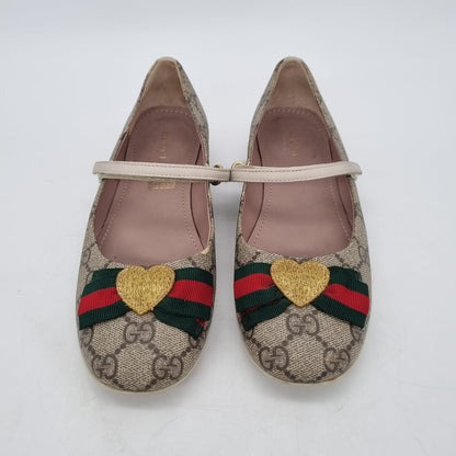 Gucci Kids Girls GG Canvas Ballerina Size 35/23,5