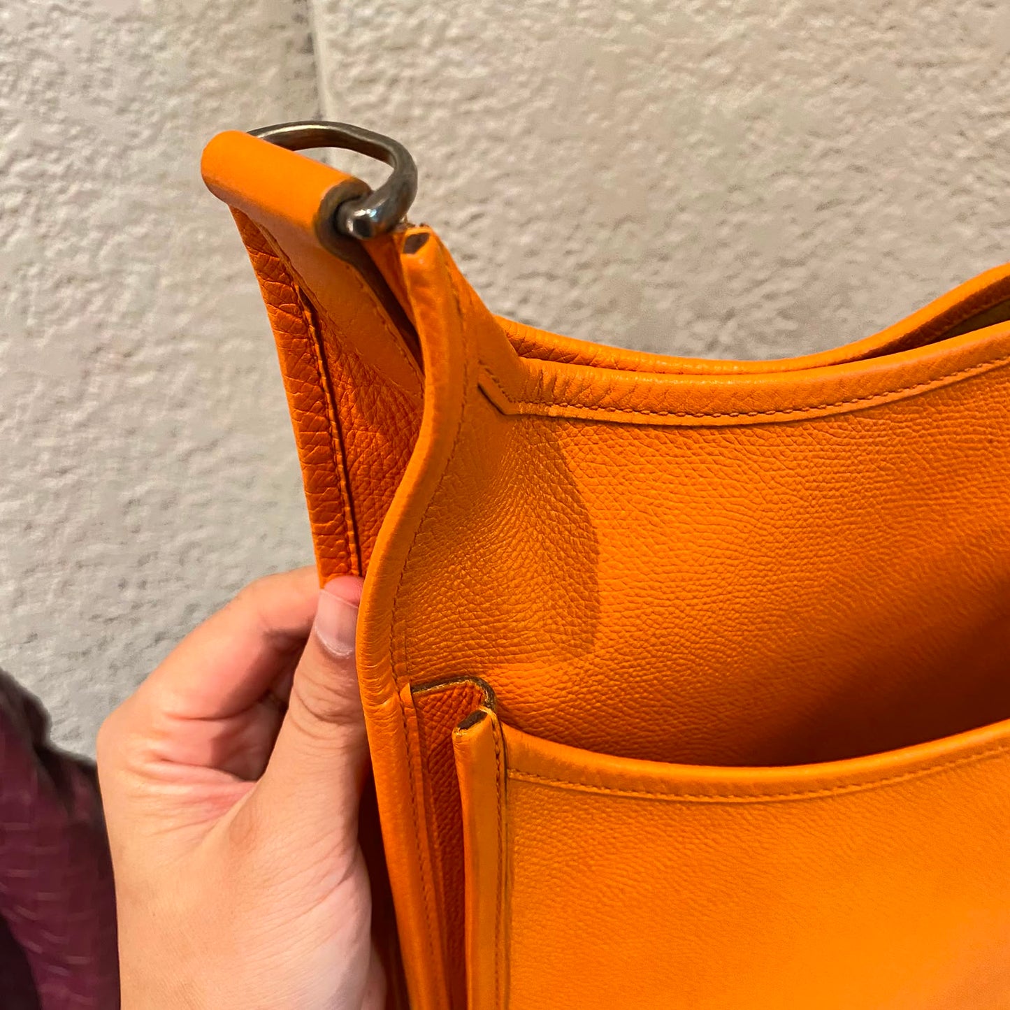 Hermes Evelyne PM Epsom Leather Orange #I Kotak Size 29x8x30