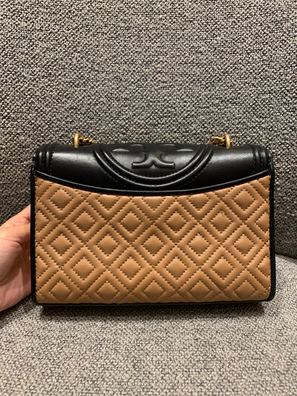 Tory Burch Fleming Convertible Black Brown Size 21x6x14