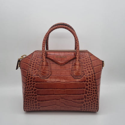 Givenchy Antigona Small Croco Brown 2019 Size 28x14x23