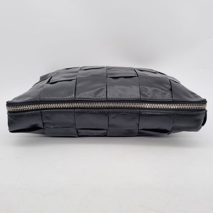 Bottega Veneta Intrecciato Travel Organizer Clutch Black Size 27x18