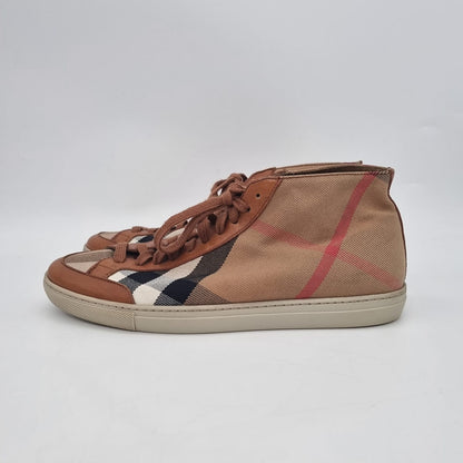 Burberry House Check Canvas and Leather Sneakers Size 38/25,5