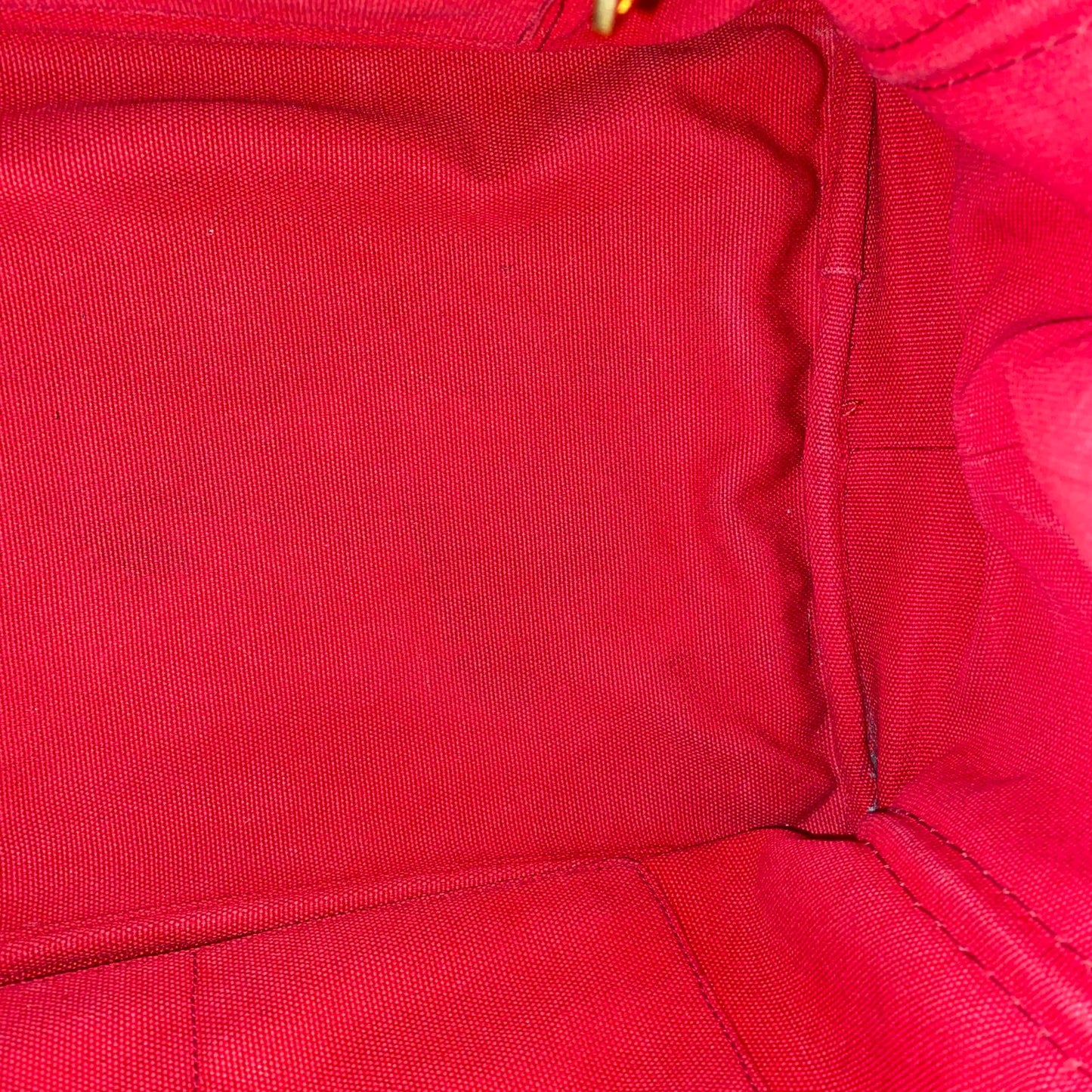 Prada Canapa Shopping Tote Canvas Red Size Size 35x23x22