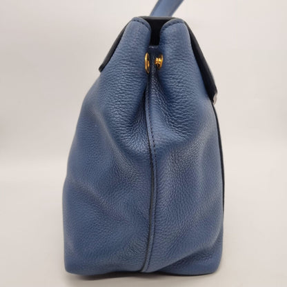 Miu Miu Push Lock Top Handle Blue Graniet Size 31x13x25