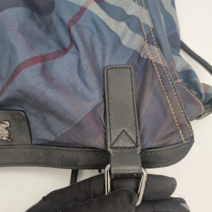 Burberry Buckleigh Nylon Nova Check Blue Size 36x7x41