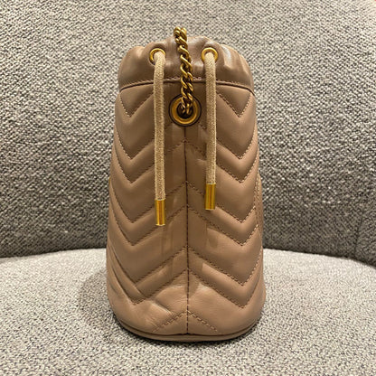 Gucci Matelasse Mini Bucket Bag Nude GHW Size 13x11x18