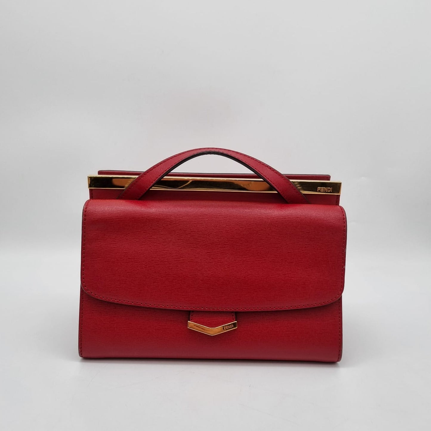 Fendi Demi Jour Top Handle Piccola Red 2015 Size 23x12x16