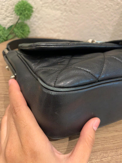 Chanel Quilted Door Latch Flap Shoulder Bag Black #12 Size 30x6x16