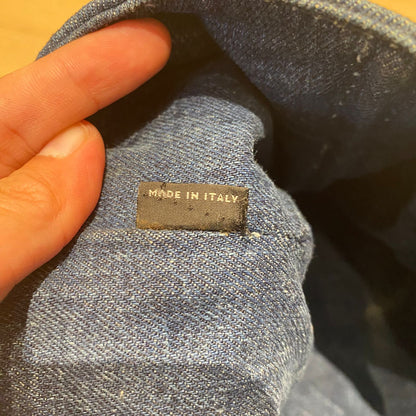 Prada Canapa Shopping Tote Blue Denim 2014 Size 40x25x25