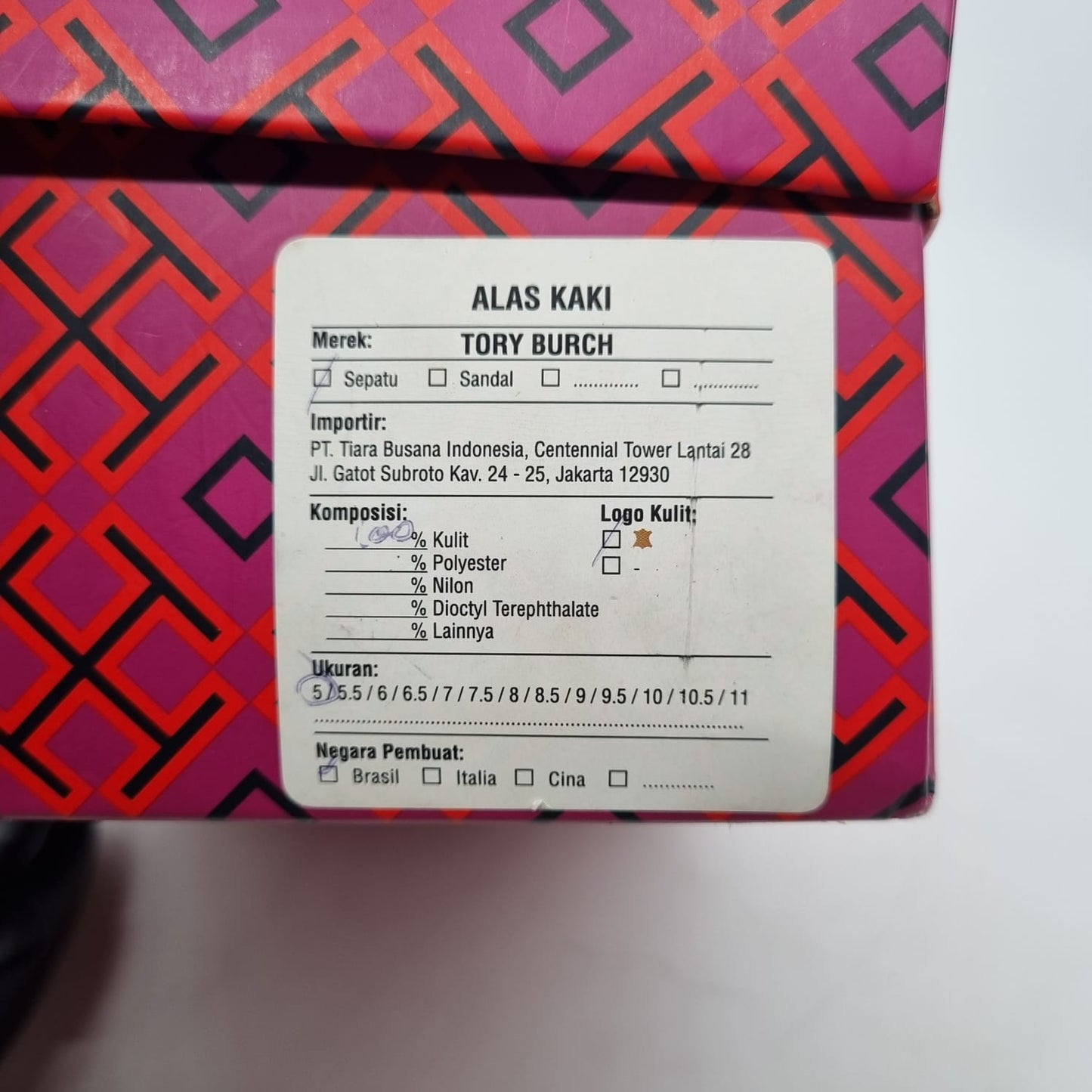 Tory Burch Kira 65mm Leather Pump Black Size 5/22,5