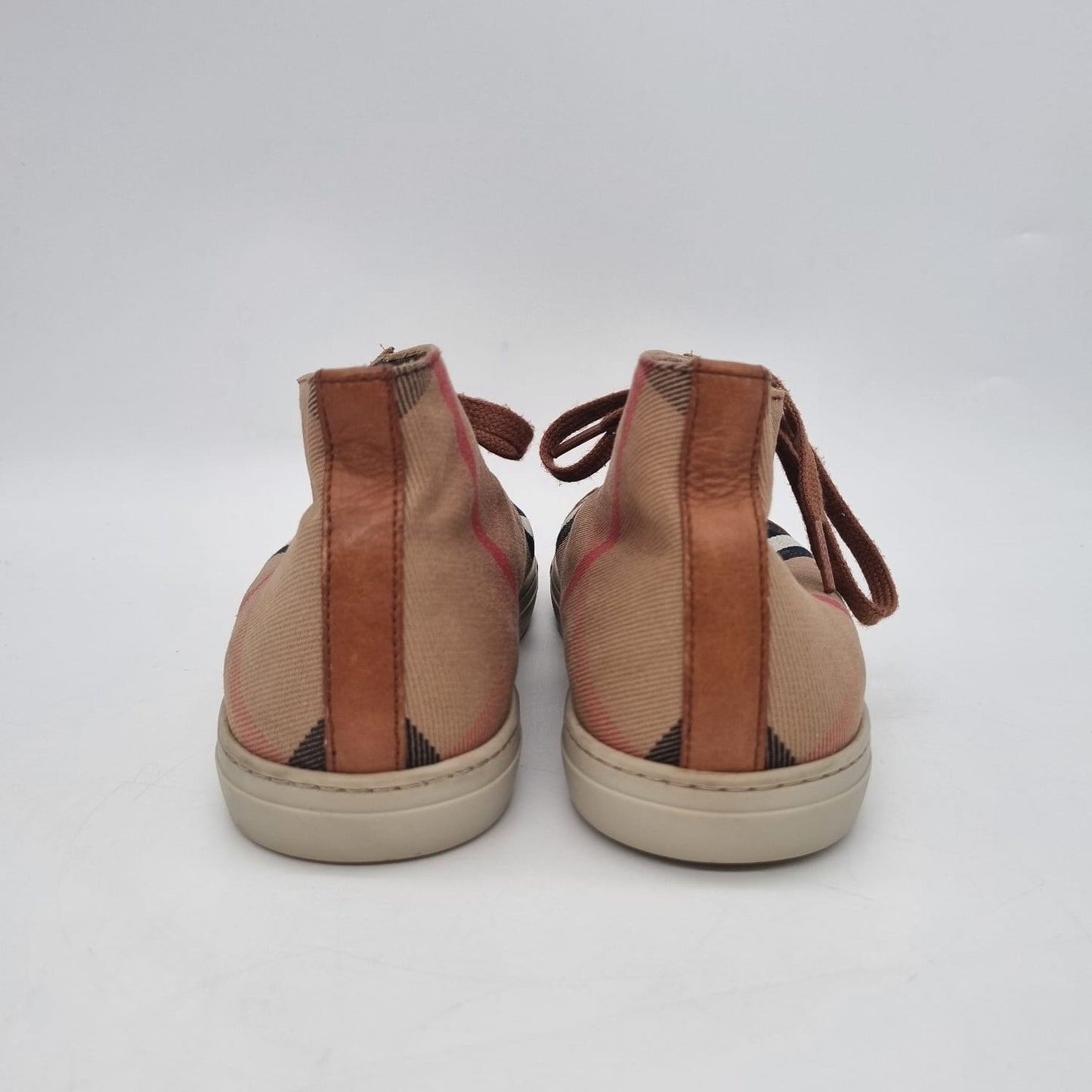 Burberry House Check Canvas and Leather Sneakers Size 38/25,5