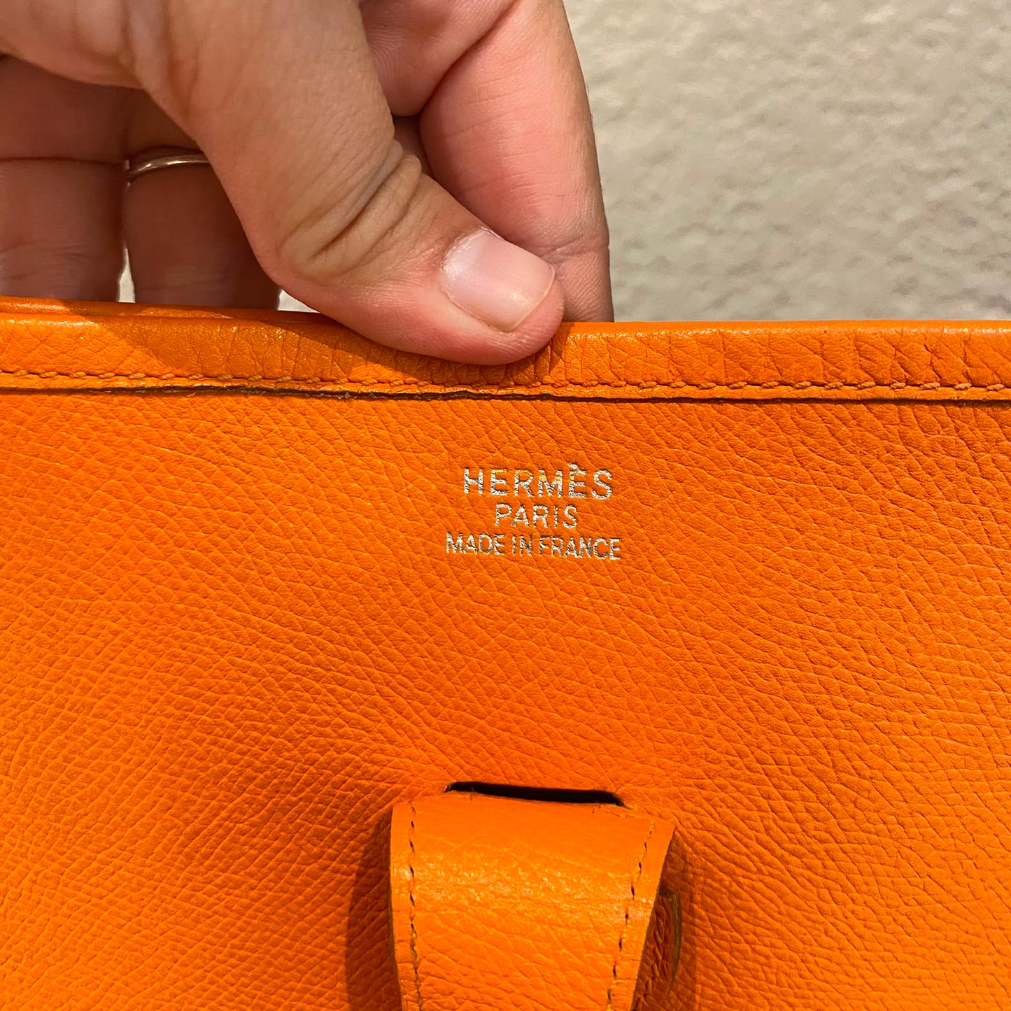 Hermes Evelyne PM Epsom Leather Orange #I Kotak Size 29x8x30
