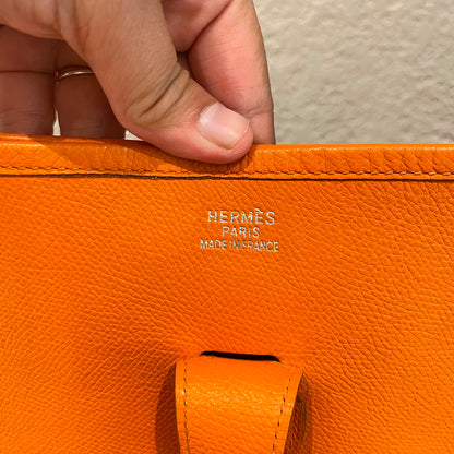 Hermes Evelyne PM Epsom Leather Orange #I Kotak Size 29x8x30