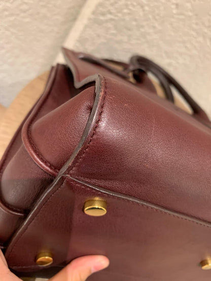 Yves Saint Laurent Sac De Jour Small Calfskin Burgundy GHW Size 32x16x23