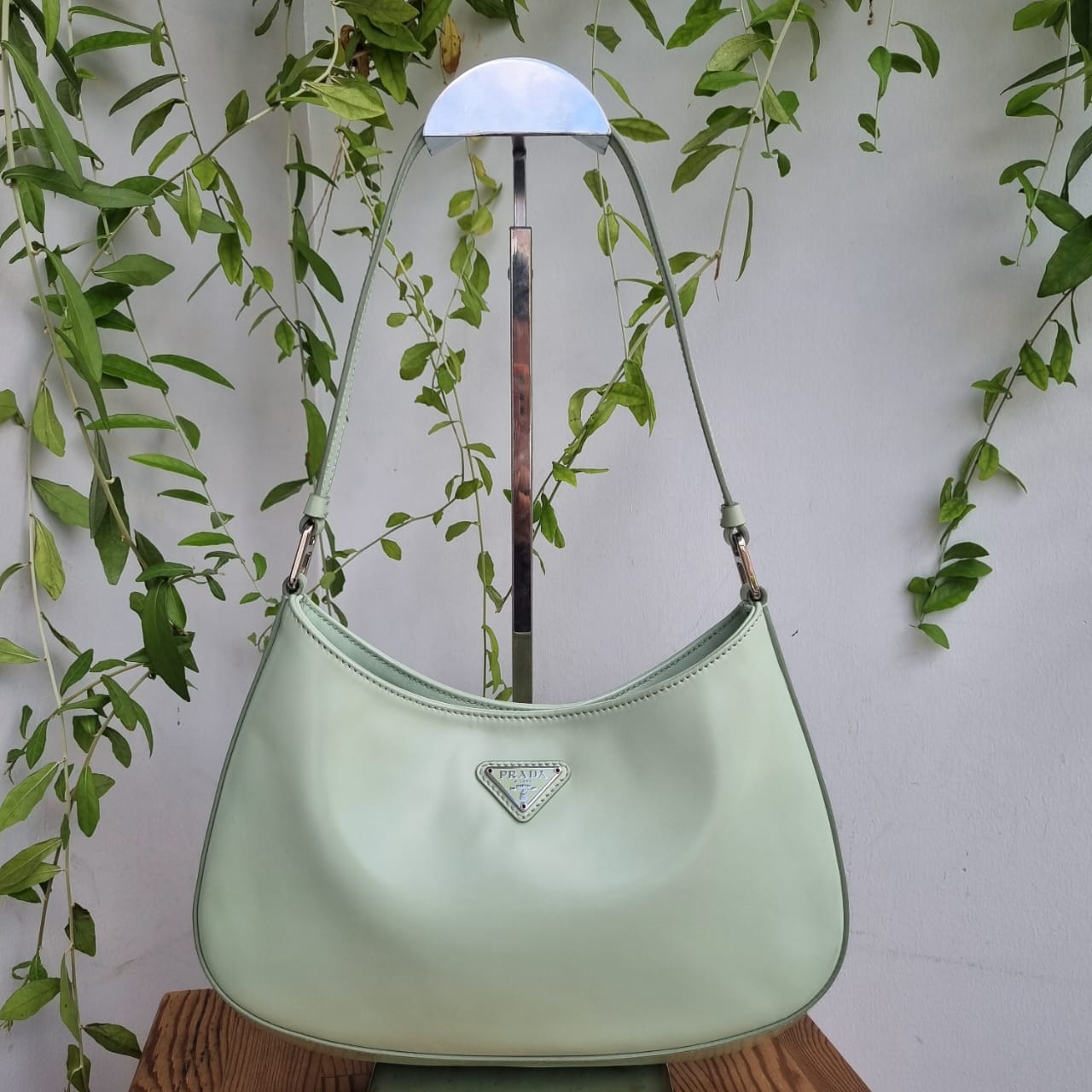 Prada Cleo Spazzolato Aqua Green 2021 Size 25x6x16