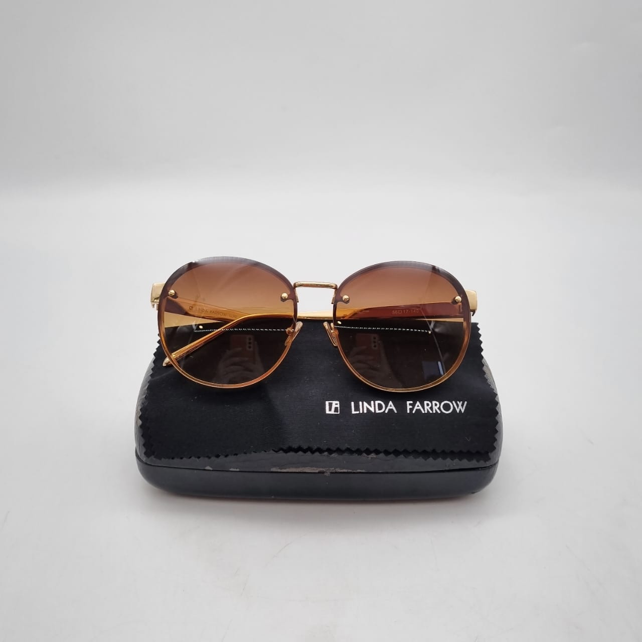 Linda Farrow Sunglasses Brwon Ombre Gold Freme