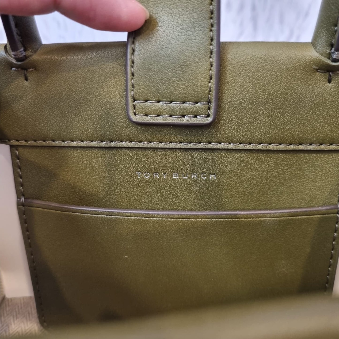 Tory Burch Ella Bio Mini Tote Olive Green Size 18x5x12