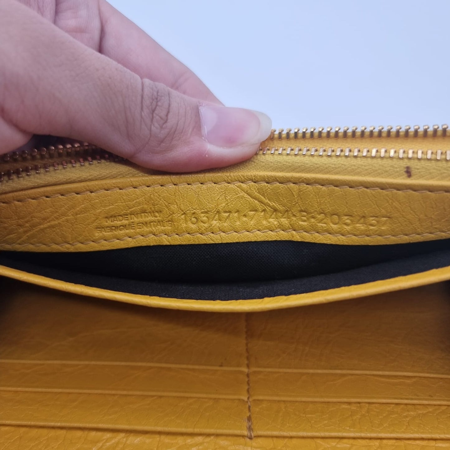 Balenciaga Potefeuille Flap Wallet Yellow SHW #B 2017 Size 19x10