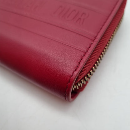 Dior Stripe Medium Zipper Wallet Red 2020 Size 11x9