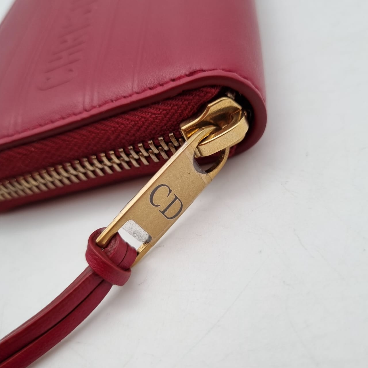 Dior Stripe Medium Zipper Wallet Red 2020 Size 11x9