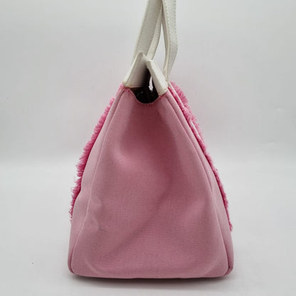 Kate Spade Pink White Canvas Handbag Size 30x16x23