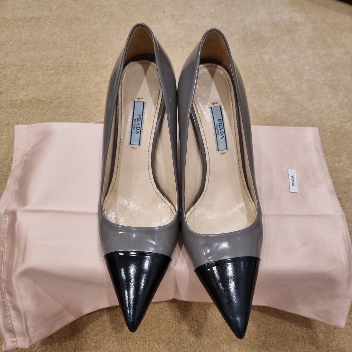 Prada Caltazure Donna Fumo Size 37,5/25 Dari Ujung