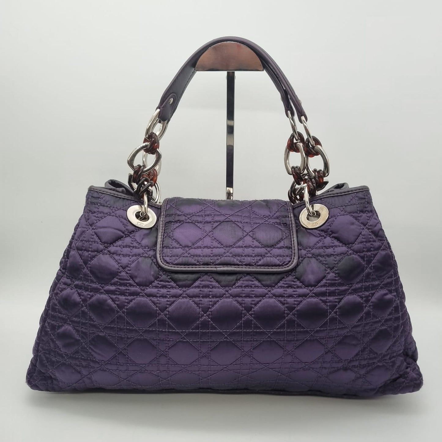 Dior Cannage Quilted Charming Lock Flap Shoulder Purple 2010 Size 45x14x25