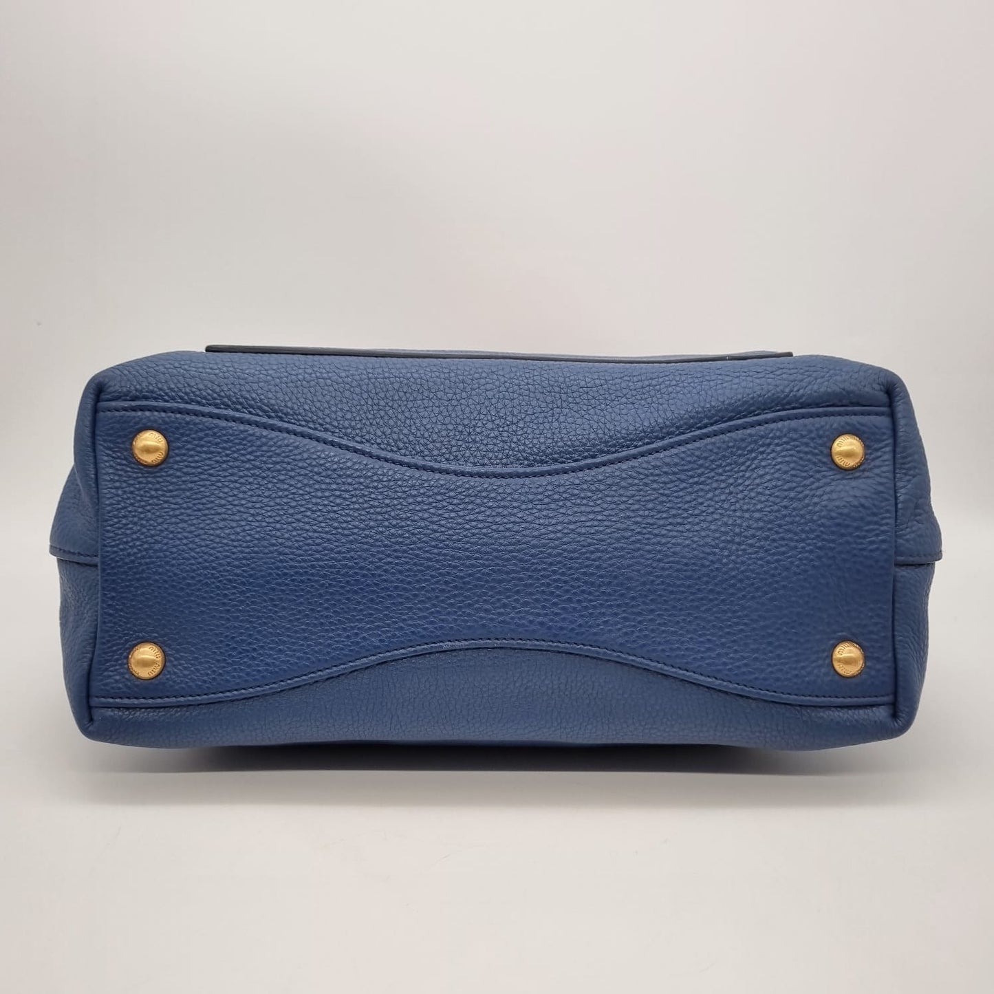 Miu Miu Push Lock Top Handle Blue Graniet Size 31x13x25