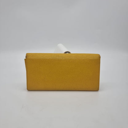 Balenciaga Potefeuille Flap Wallet Yellow SHW #B 2017 Size 19x10