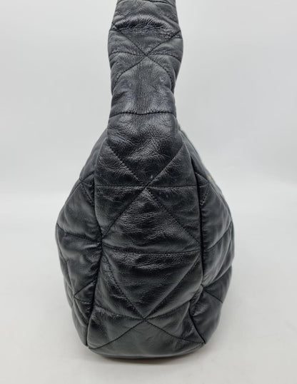 Prada Hobo Bag Leather Black GHW Size 40x13x30
