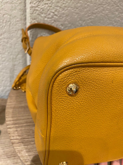 Prada Bucket Bag Leather Mustard Size 26x18x28