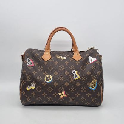 Louis Vuitton Speedy Bandouliere Lock Love Monogram 2019 Size 30x17x25