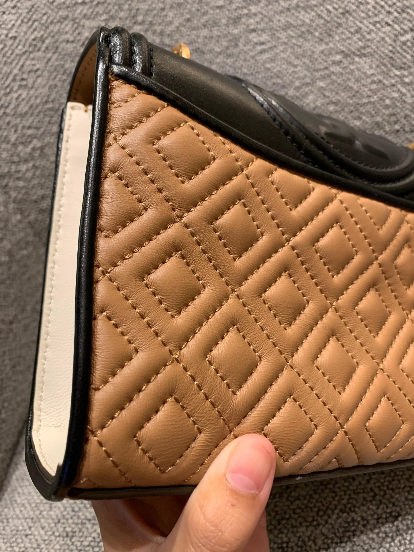 Tory Burch Fleming Convertible Black Brown Size 21x6x14