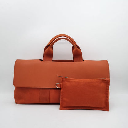 Hermes Valparasio Canvas Orange Size 42x7x21