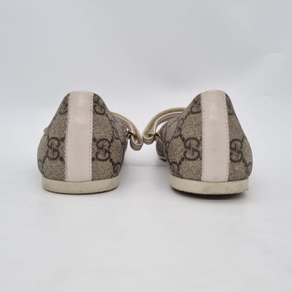 Gucci Kids Girls GG Canvas Ballerina Size 35/23,5