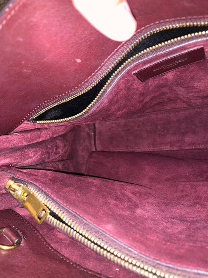 Yves Saint Laurent Sac De Jour Small Calfskin Burgundy GHW Size 32x16x23