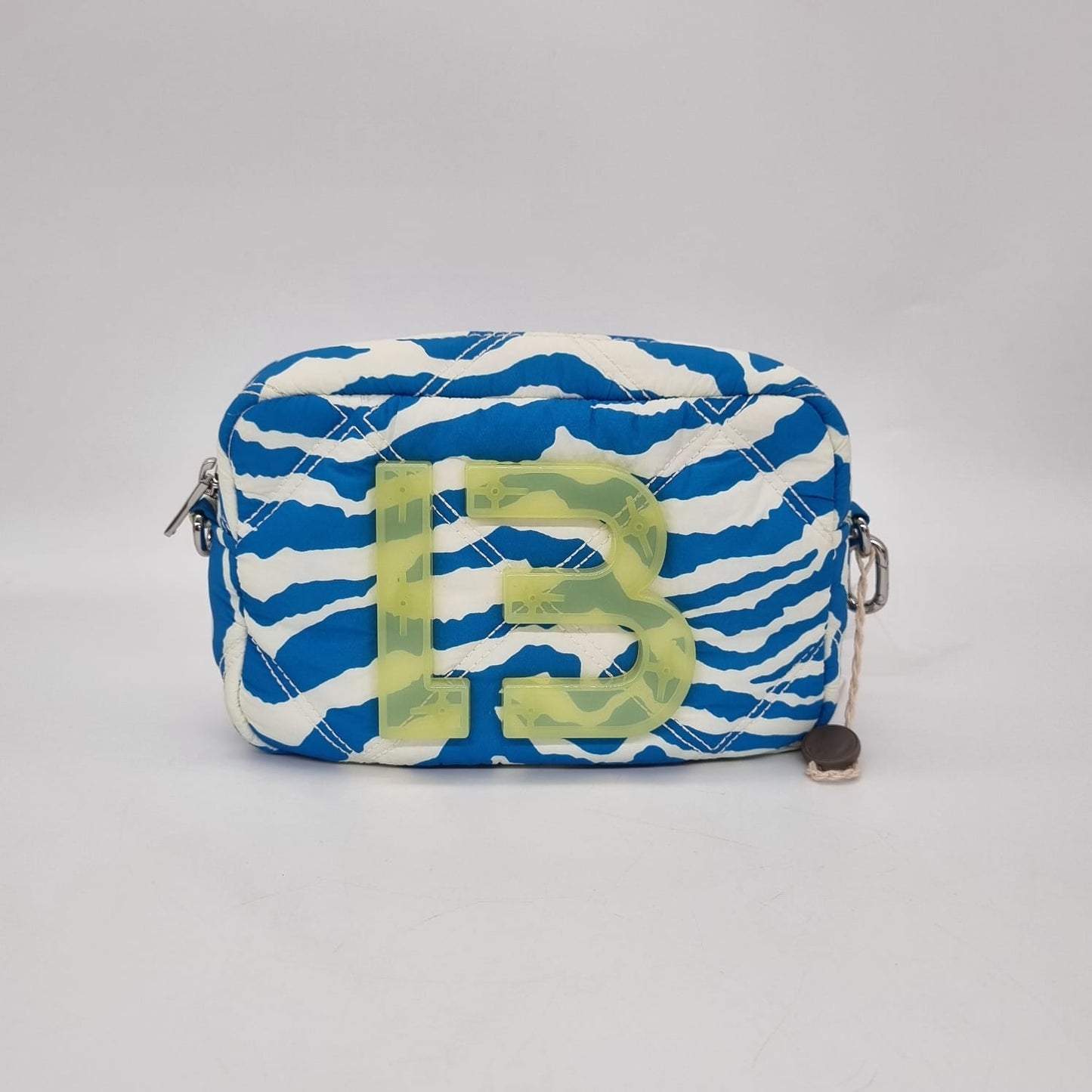 Bimba Y Lola Small Tiger Printed Crossbody Bag Blue Size 18x5x12